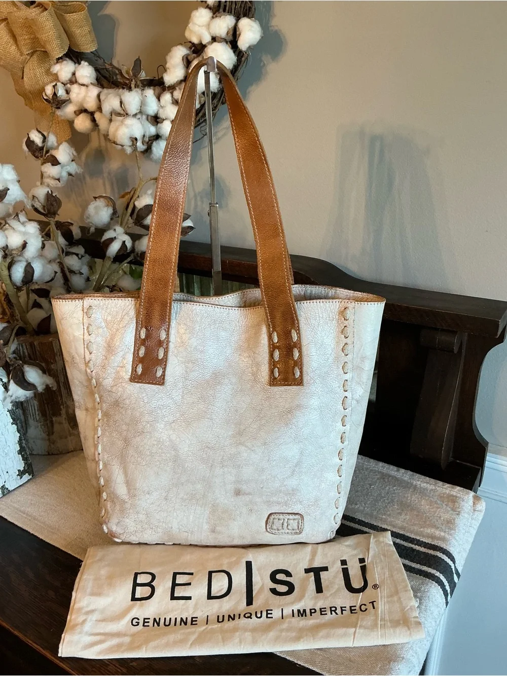 Bed Stu Leather Stevie Tote Shoulder Bag Nectar Lux Tan Rustic Retail $255